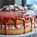 Beautifully decorated Rosé Velvet Cake glistening with a sophisticated edible gold drip.