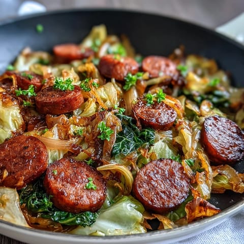 Smothered Cabbage With Sausage Skillet