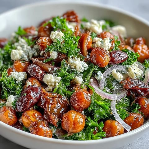 Freshly prepared Divorce Salad in a bowl with chickpeas, black beans, feta, red onion, and parsley.