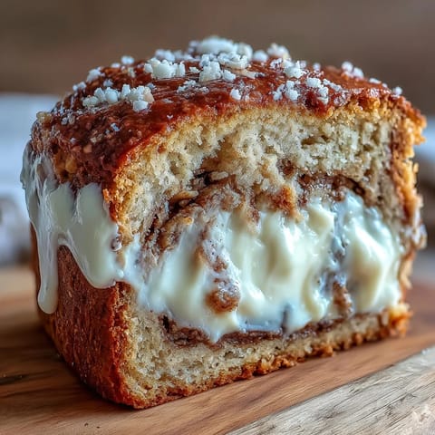 Cream Cheese Cinnamon Swirl Protein Loaf slices fanned out on a white plate with a dollop of Greek yogurt and sliced bananas.