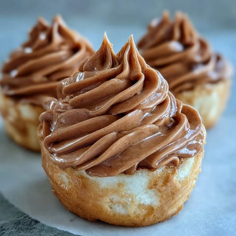 A spoonful of smooth hojicha-infused custard, showcasing its golden hue and delicate roasted tea flavor in a dessert prep shot.  
