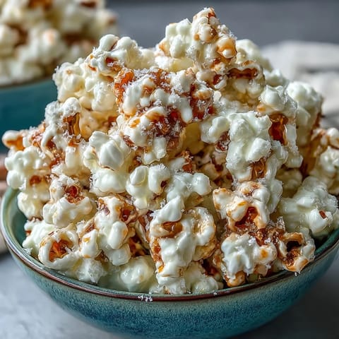 Aromatic truffle oil popcorn tossed with Parmesan and garlic powder, perfect for movie night or entertaining guests.  