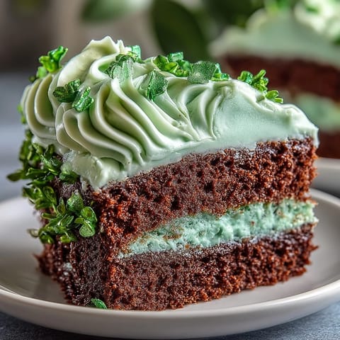 Vibrant green velvet cupcakes with swirls of creamy vanilla frosting, perfect for St. Patrick's Day celebrations and dessert tables.