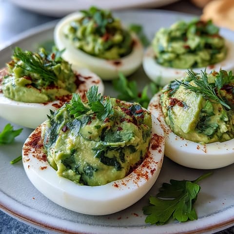 Green Avocado Deviled Eggs