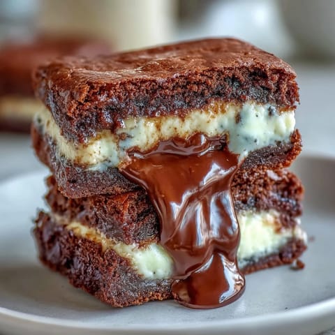 Decadent brownie cookies stuffed with smooth cream cheese—easy dessert recipe using boxed brownie mix.  