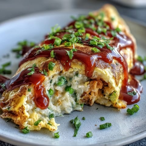 Japanese Omurice: golden fluffy egg embracing vibrant ketchup rice.