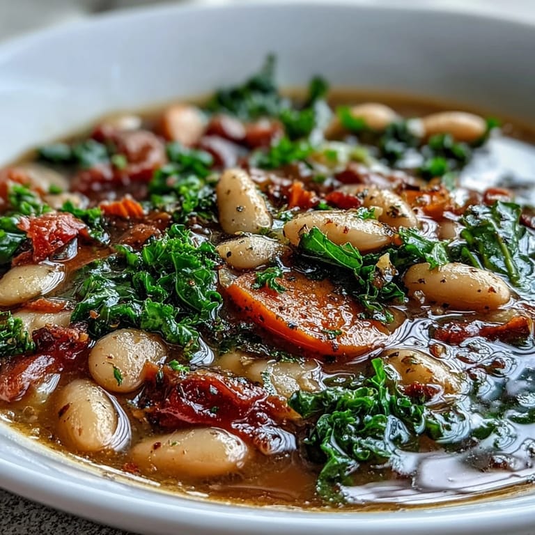 Warming Mediterranean White Bean Stew, showcasing tender beans and aromatic spices.