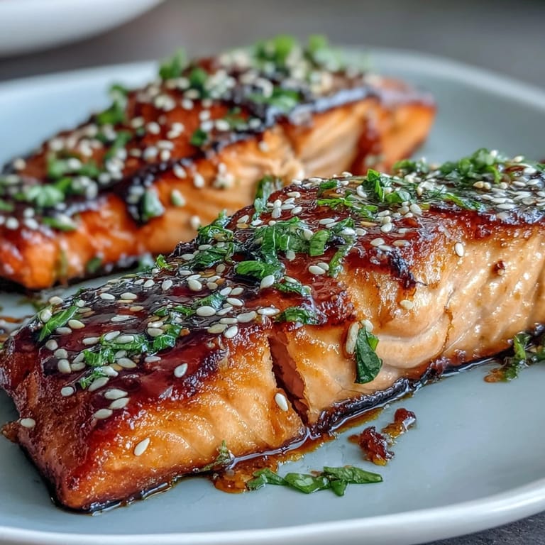 Enjoy succulent miso salmon served warm over tender, garlicky sautéed spinach.