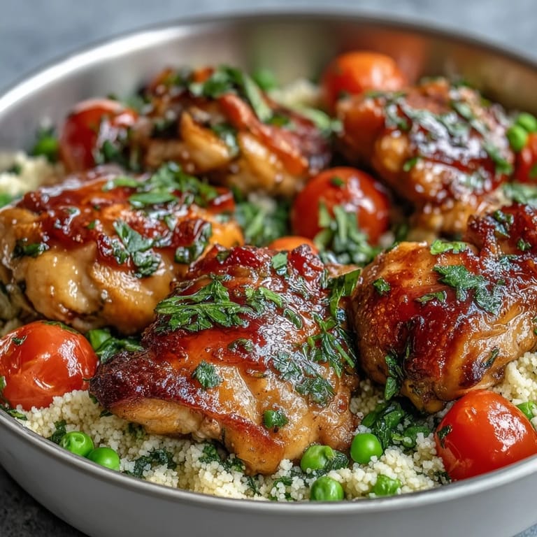 Tender chicken and fluffy couscous in One-Pan Garlic Butter Chicken Couscous, perfect for a quick family dinner.