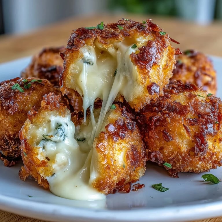 Air fryer funeral potatoes croquettes served hot with green onions, perfect as a savory appetizer or side dish.  
