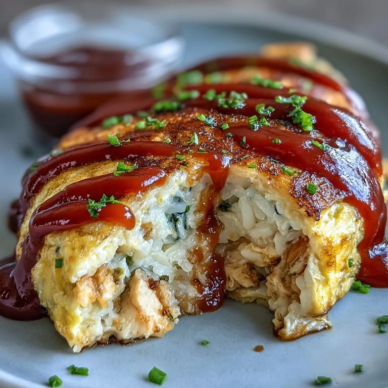 Delicate Japanese Omurice, a comforting egg omelet over festive rice.