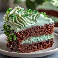 Vibrant green velvet cupcakes with swirls of creamy vanilla frosting, perfect for St. Patrick's Day celebrations and dessert tables.