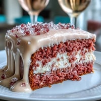 Bridal Shower Rosé Velvet Cake photo shows elegant blush pink layers with shimmering gold drip.